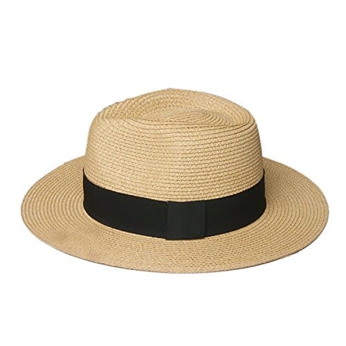 CiSiRUN Womens Foldable Floppy Straw Hat (Brown)