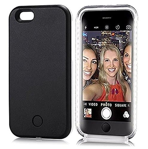 iPhone 6 LED Selfie Case, SELFIELITE Illuminated Phone Case for iPhone 6 &amp; iPhone 6s (Midnight Black)