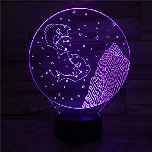 3D Night Light Pisces Led Night Light 3D Illusion 7 Color Touch Sensor Room Decoration Bedroom Lamp Child Child Baby Night Light Lamp Bedside