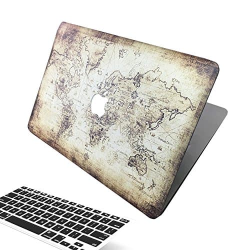MacBook Pro 15 Case 2017/2016 Release A1707, [The World Map] Soundmae Frosted Plastic Hard Shell Smooth Case&Keyboard Cover for MacBook Pro 15" with Retina Display with Touch Bar&Touch ID, Map