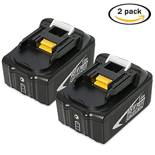 NeBatte 18V 5.0ah 2 Pack BL1850B Replacement Battery with LED Indicator for Makita 18V LXT BL1850B BL1830 BL1840 BL1820 BL1815 LXT-400 194204-5