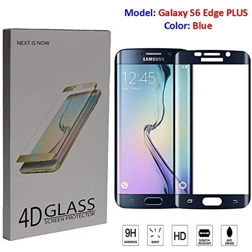 S6 Edge Plus Screen Protector, Venmox Premium Tempered Glass Full Coverage Protection High Definition(HD) 3D Curved Film Ultra Clear for Samsung Galaxy S6 Edge+ (Blue)