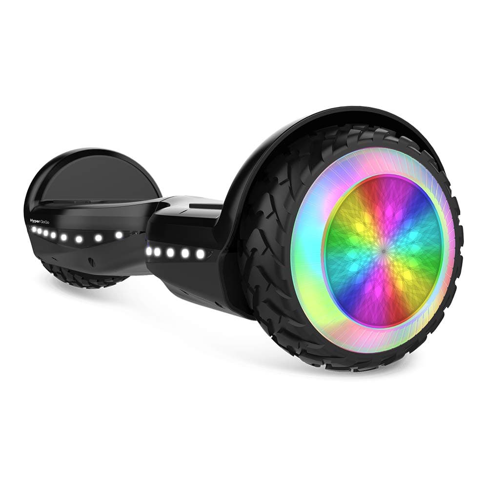 HYPER GOGO Hoverboard, Off Road All Terrain Hoverboards with Bluetooth Speaker, Colorful LED Light Wheels, UL Certified,6.5 inches Self Balancing Scooter,Black