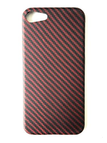 100% Carbon Kevlar iPhone 6 / 6S Plus / iPhone 7 / 7 Plus Hard Shell Cell Phone Case by Time Attack Carbon (Red iPhone 7)