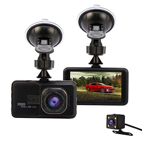Dash Cam Bnoia Dashboard Dual Camera 3.0" Full HD 1080P Video Recorder DVR with Rear Camera Loop Recording Motion Detection Parking Guard G-Sensor
