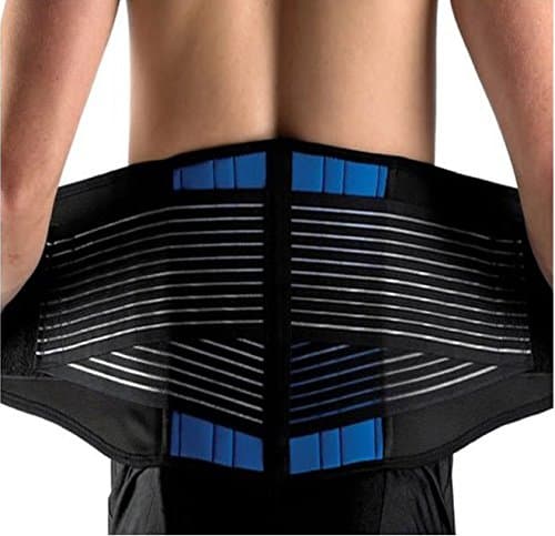 HealthAndYoga Neoprene Double Pull Lumbar Lower Back Support Brace Exercise Belt (M (28-33''/70-86cm))