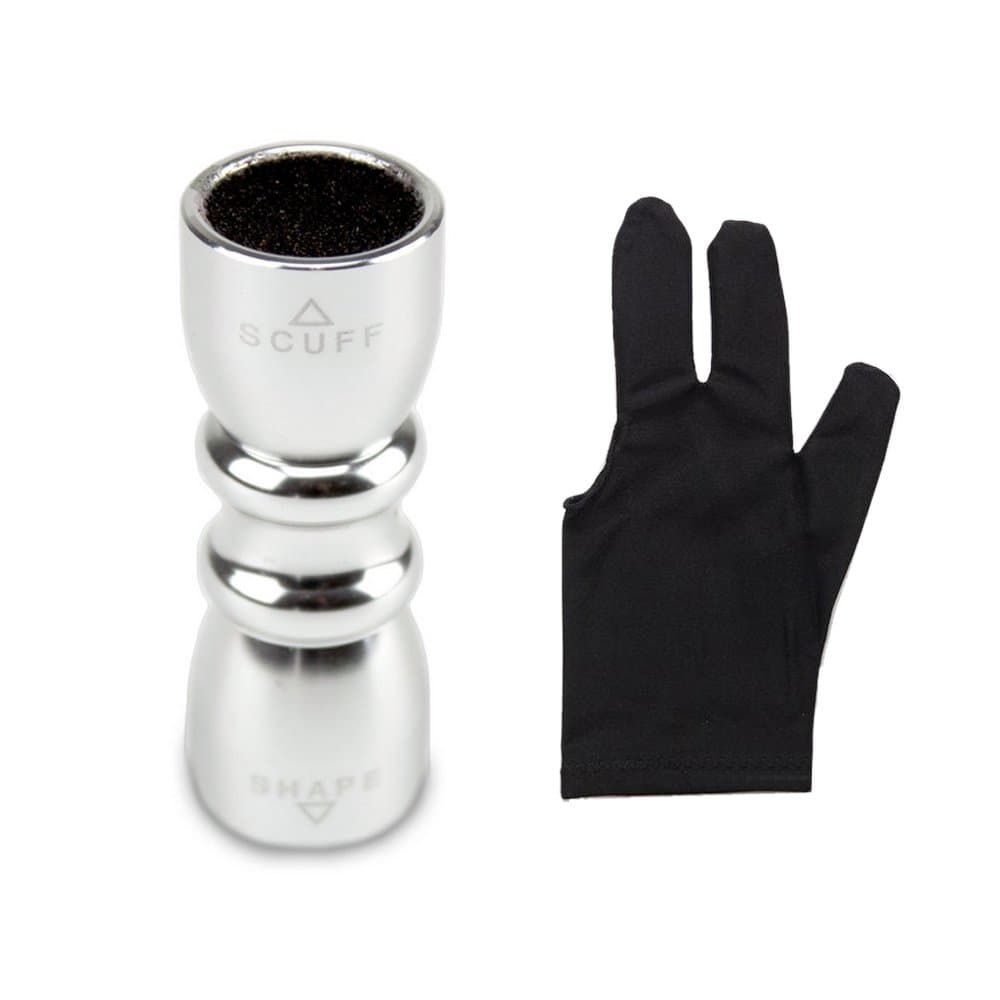 Elemart Billiard Accessory - Pool Cue Accessory Bowtie 3-in-1 Billiard Cue Tip Tool Shaper, Scuffer, Tips Pick Aerator + FREE 3 Finger Billiards Glove Pool Glove