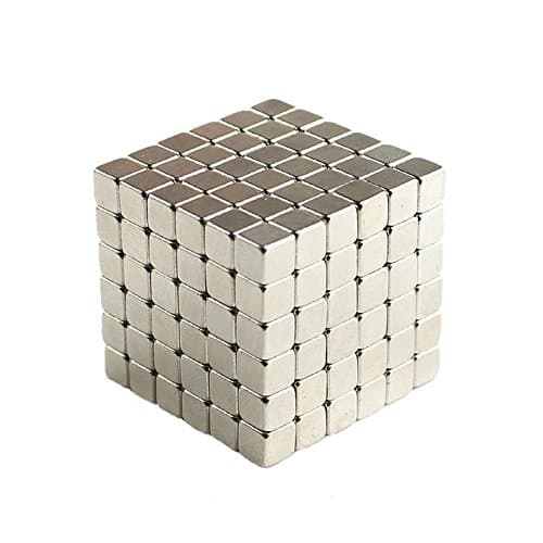 Hapwedding 0.2x0.2x0.2inch Fun Magnetic Cube/Cool Creative Gift,DIY Educational Puzzle for Intelligence Development and Stress Relief(216 PCS,Silver)
