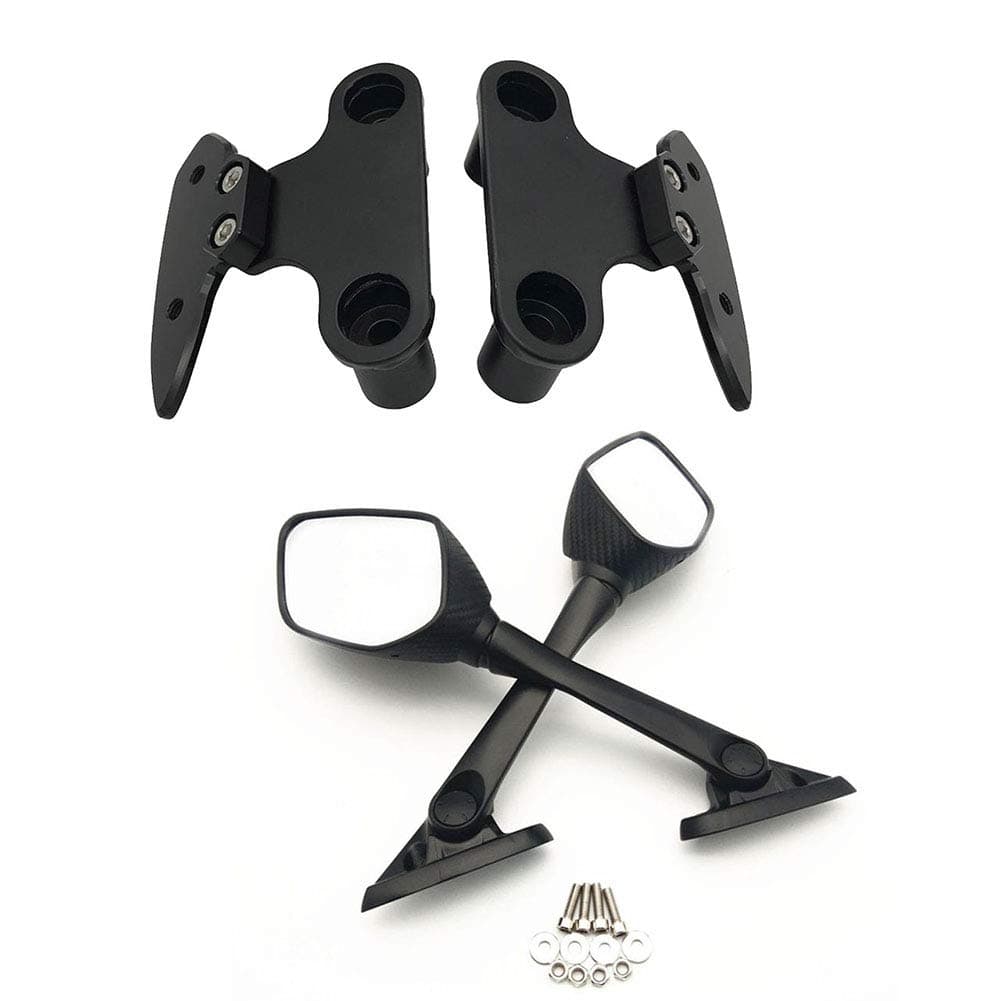 Semspeed Motorcycle Handlebar Rearview Side Mirrors with Mirror Transfer Bracket for Yamaha X-max 250 300 2017 2018 2019. (Black)