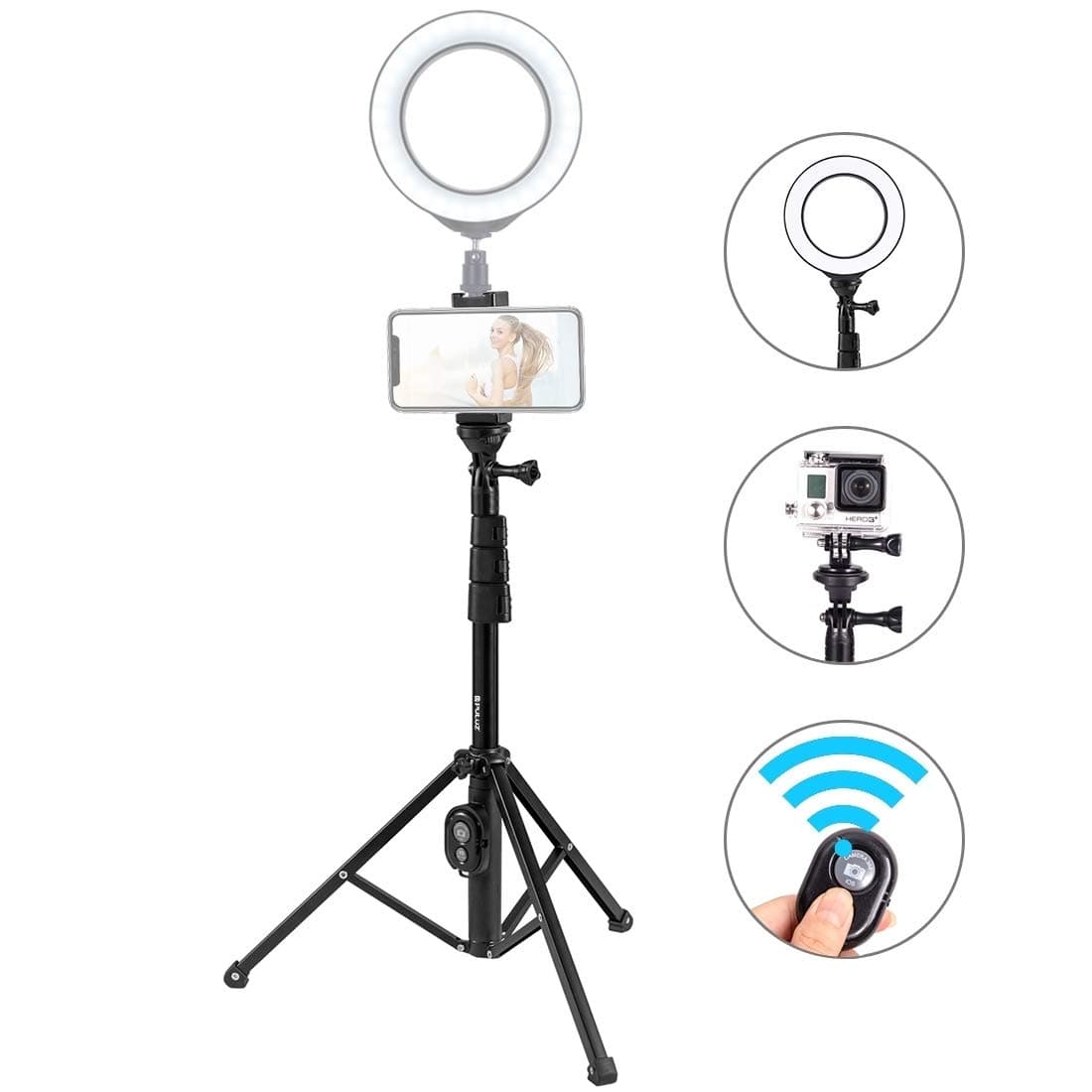 Camera accessories, camera lens, camera flash, Usableness Bluetooth Shutter Remote Selfie Stick Tripod Mount Holder for Vlogging Live Broadcast