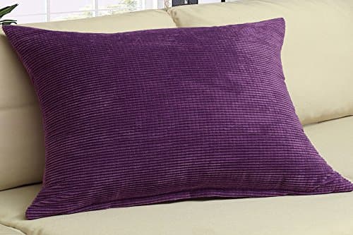 M MOCHOHOME Corduroy Solid Rectangular Throw Pillow, Decorative Toss Pillow - 18" x 12", Purple