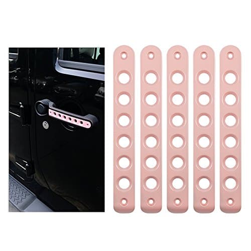 Santu Aluminum Grab Handle Pull Inserts Cover For Jeep Wrangler 2007 - 2017 JK/Unlimited 4 Door 5pcs/set(Pink)