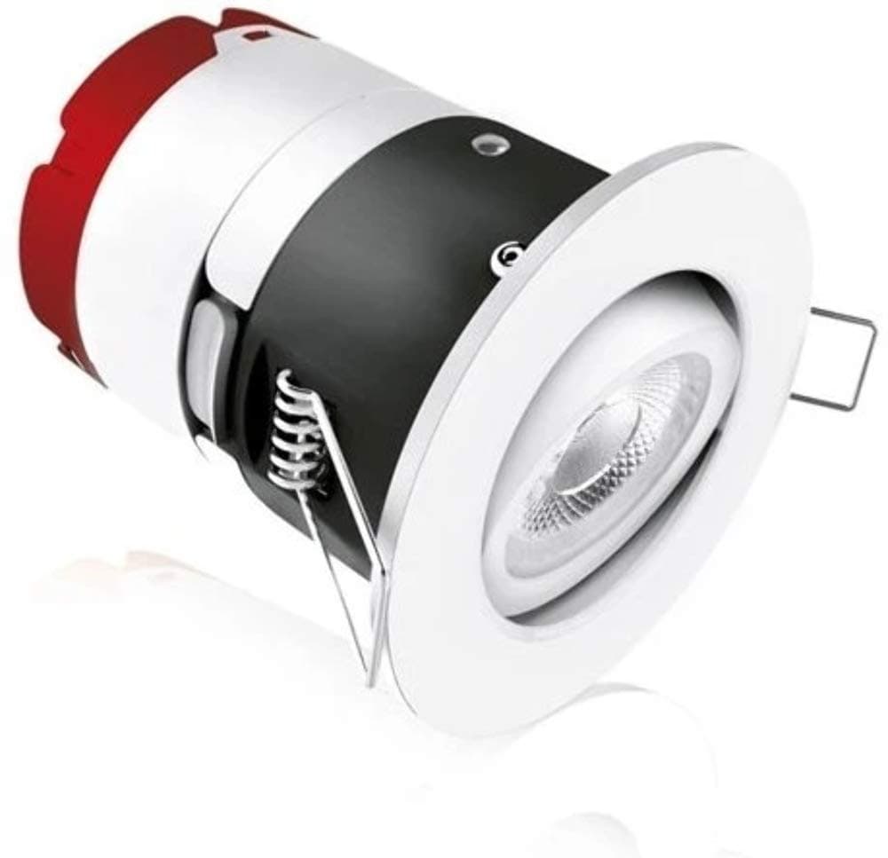 Aurora MPRO2W/30 IP65 7w Adjustable fire Rated Downlight, White Trim 3000k Warm White Light