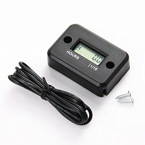 Dicrey Inductive Hour Meter Small Waterproof Digital LCD Gasoline Engine Hour Meter for Motorcycle Boat Lawn Mover Snowmobile Generator