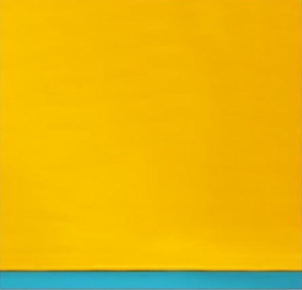 Yellow Wall Interior Photography Backdrop Blue Floor Solid Room Background for Photo Studio 10x10 ft