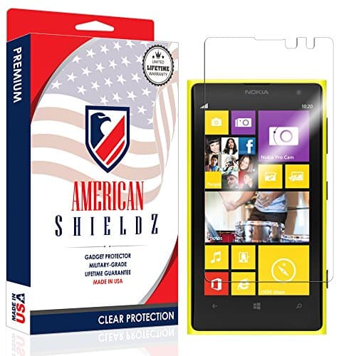 Nokia Lumia 1020 Screen Protector by American Shieldz Full Coverage Screen Edge-to-Edge, Invisible Clear HD Shield Anti-Bubble, Lifetime Replacements