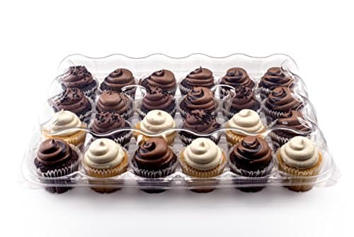 Cupcake Boxes | Set of 4 Clear Plastic Dome 24 Compartment Cupcake Holders With Improved Closing Mechanism