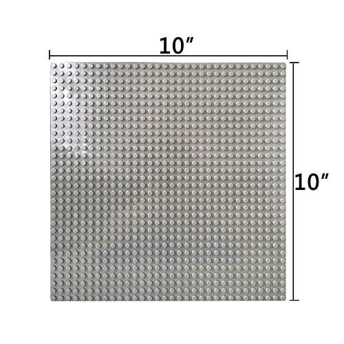 Super Bricks - Large 10" x 10" Baseplate - Gray Pack (2 Baseplates) - Lego Compatible