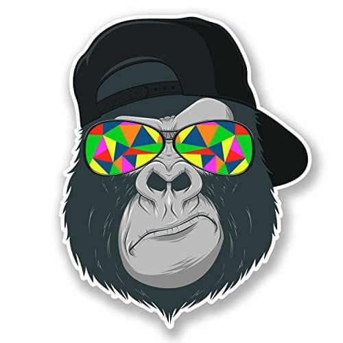 2 x Cool Gorilla Vinyl Stickers