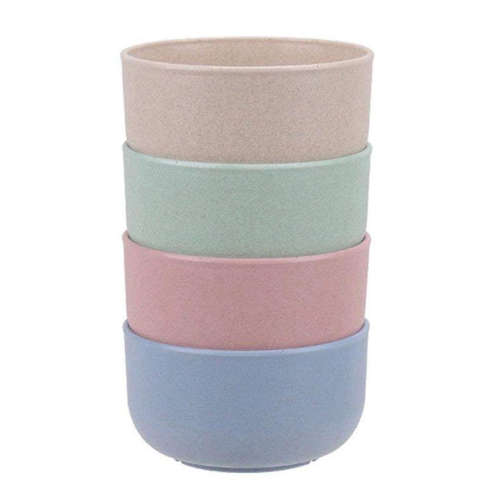 SNOWINSPRING Healthy Kitchen Dinnerware Bowl Sets Eco Biodegradable Unbreakable Dinner Plates Bowl Dinnerware 4pcs