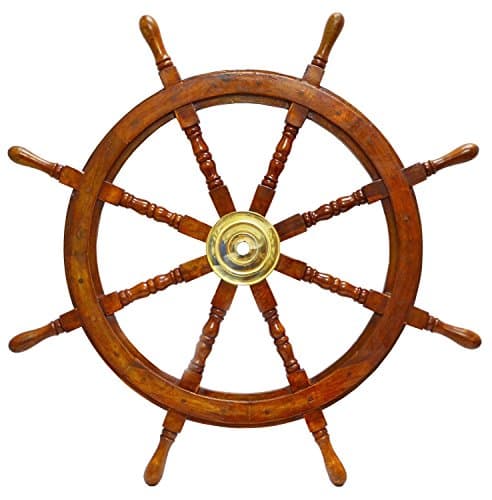 Ship Wheel Ships Steering Wheel Boat Wheel Pirate Ship Wheel Captains Wheel Nautical Decor Wooden Ship Wheel (36 inch Dia)