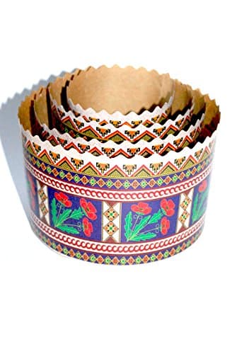 Easter bread baking parchment forms "Poppy". Set of 4 various sizes. Ukrainian design
