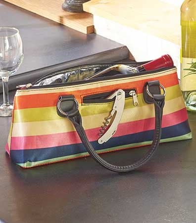 Luxury Insulated Wine Clutch - Stripe
