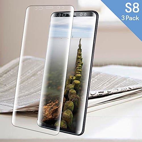 3 PACK Samsung Galaxy S8 Screen Protector Case Friendly, Full Coverage PET Soft Flexible TPU film with Lifetime Replacement Warranty