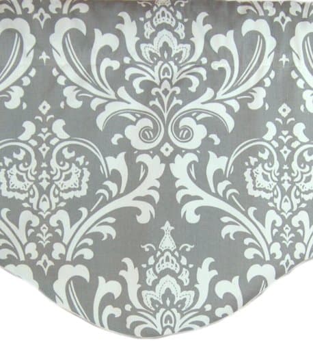 RLF HOMERoyal Damask M Shaped Valance, Grey