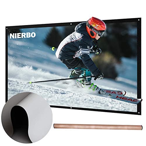 72 inch Projector Screen Rolled Up Portable Screen Diagonal 16:9 for Outdoor Indoor 4K Full HD Projection Screen Wrinkles Free