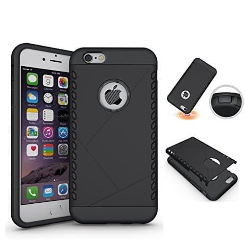 Coolzu(TM) iPhone 6 Plus case iPhone 6s Plus Case Slim Armor Full Body Hybrid Armor Protection Defender Case Cover for 6/6s Plus Case 5.5 Inch (Black)