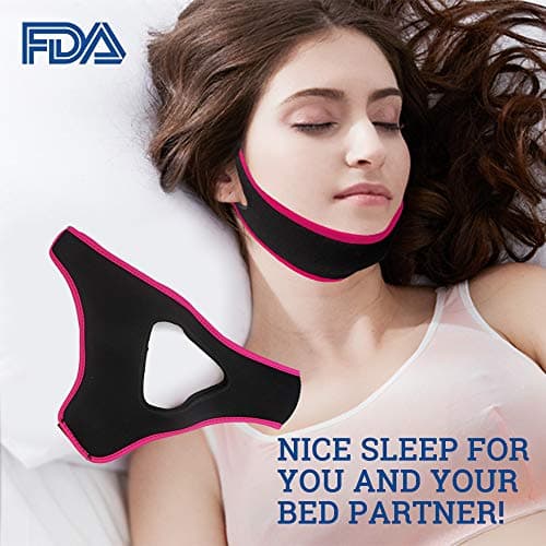 Anti Snoring Chin Strap Device - Stop Snoring Sleep Aids Solution - Adjustable Snore Stopper for Women & Men (RoseTriangle)