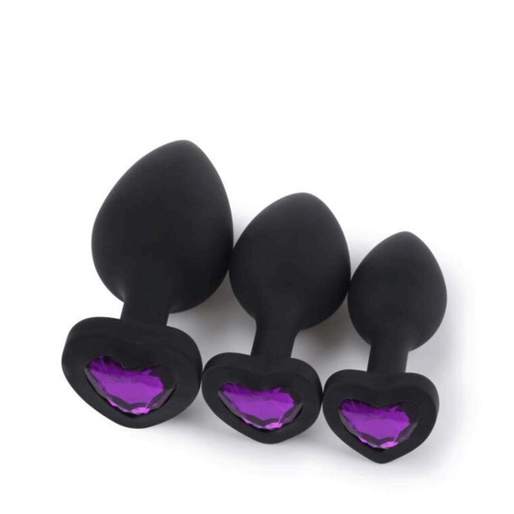LLFX 3PCS Buttplug Expander for Couples Massage Silicone Soft Fit Skin Personal Massage Toy Jeans,Sunglasses (Color : Purple)