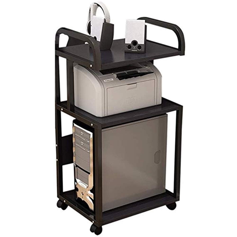 Office Rack Storage Desk Cabinet Mobile Desktop Chassis Rack Printer Shelf Printer Fax Machine Stand Desk Organiser for Home & Office (Color : B)
