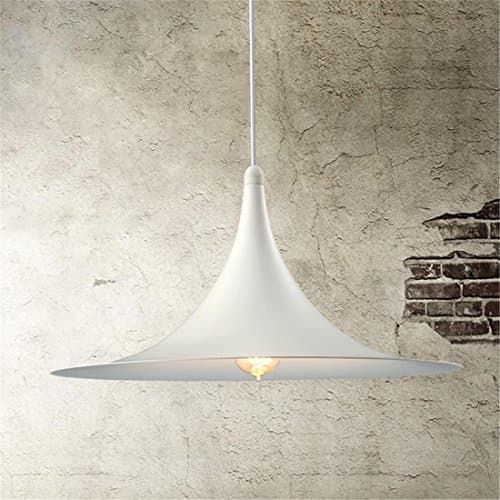 Zceillamp Modern wizard Hat Ceiling Lighting, For E27 Bulb Iron Black White Shade Creative Chandeliers Restaurant Cafe Pendant Lamp Bedroom Living Room Decoration Light, White, 40cm