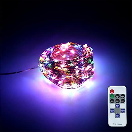 Apsung Outdoor 99ft LED String Lights with Wireless Remote Control, Waterproof 300 LED RGB Dimmable Fairy Lights, Copper Wire Starry Lights for Christmas Tree, Bedroom, Garden, Decoration - Multicolor