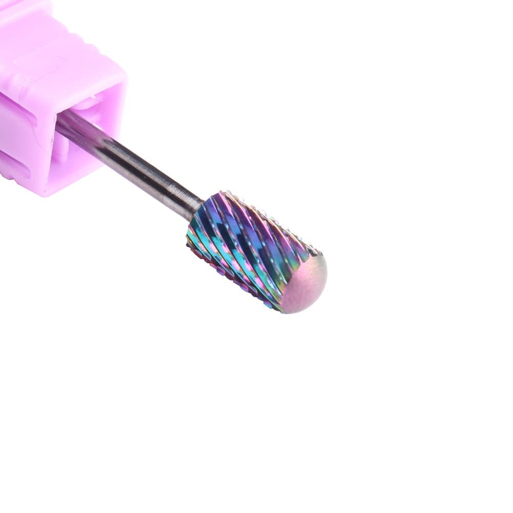 MZCMSL 3XC Rainbow Carbide Nail Bit Professional Nail Drill Smooth Round Top Electric Manicure Drill Accessory 3/32 Shank