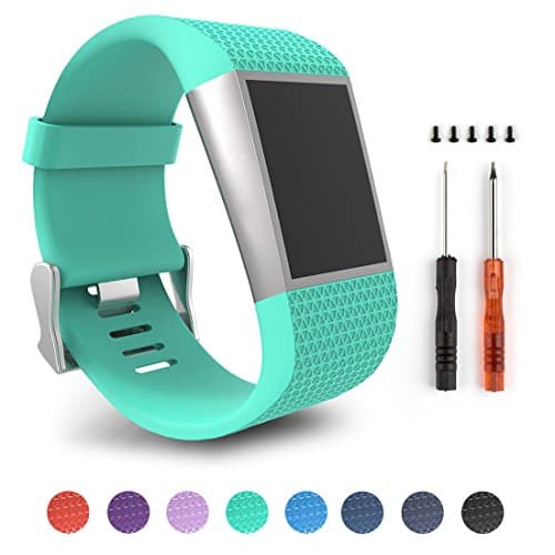 For Fitbit Surge,ToPoPo Replacement Strap Bands for Fitbit Surge Watch Fitness Tracker (Teal-L)