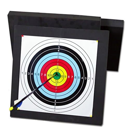 2 Sided Archery Stand Target EVA Rubber High Density Arrow Targets Sandstrom Stops Broadheads for Outdoor Shooting Practice (19x19x2inch)