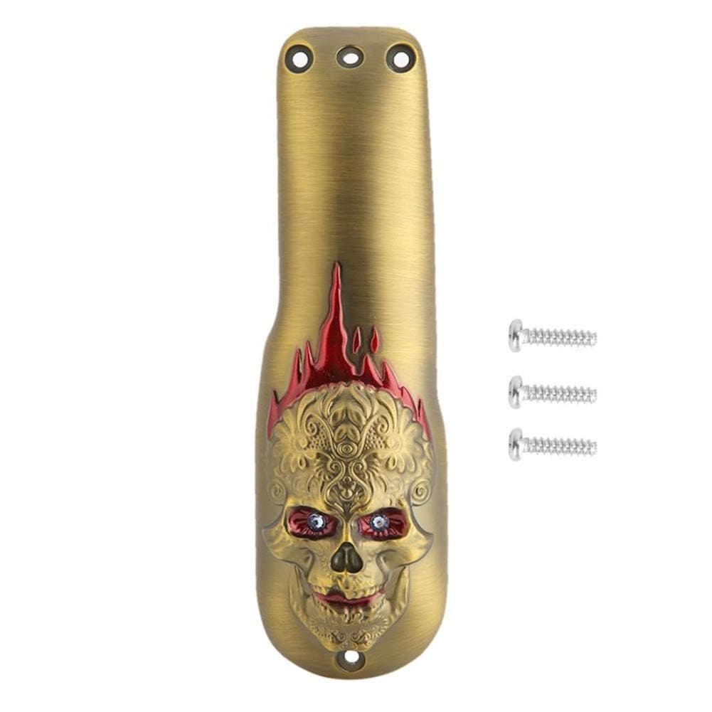 Electric Clipper Modification Outer Casing Zinc Alloy Retro Gradient Oil Head Clip Cover Trimmer Shell Protective Casing,Gold,Skull