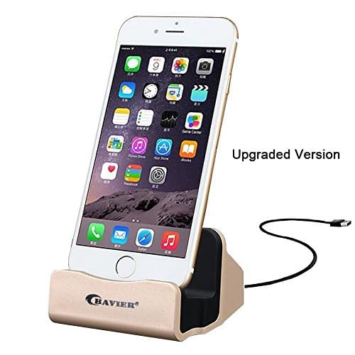 iPhone Charger Dock,BAVIER iPhone Desk Charger,Charge and Sync Stand for iPhone 6s plus 6s 6 6plus 5s 5,iPhone Charger Station,Charge cradle,desktop iphone charger (Up-Gold)