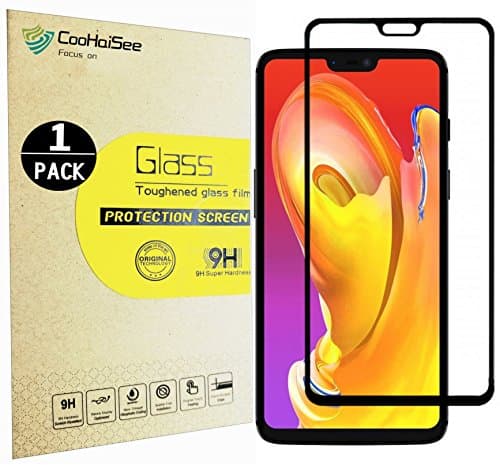 CooHaiSee OnePlus 6 Screen Protector, Tempered Glass Screen Protector [0.3mm, 3D] [9H Hardness] [Crystal Clear] [Bubble Free] for OnePlus 6.