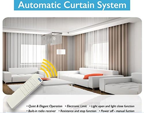 Smart Phone or Remote Controlled Electric Drapery System W/20' Track Center Opening & Ceiling Mount Brackets S168WiFi by Curtain Call