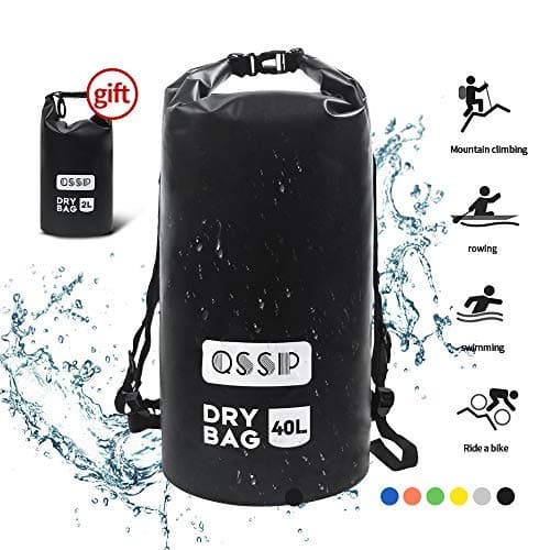 QSSP Waterproof Dry Bag, Roll Top Floating Storage Sack Keeps Gear Dry for Boating, Kayaking, Fishing, Boating, Rafting, Swimming, and Camping (2L/10L/20L/30L/40L)
