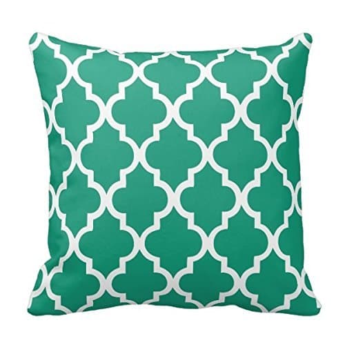 MARCOMAX Modern Toss Emerald Green Quatrefoil Pattern Square Cushion