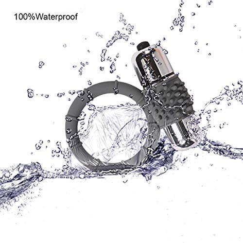 Soft Adjustable Ring Safe & Waterproof Silicone Male Delay Trainer with Single Vibration for Men Couple Pleasure (Grey)