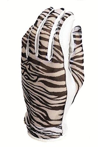 Evertan Women's Tan Through Golf Glove: Zebra - Medium Left Hand