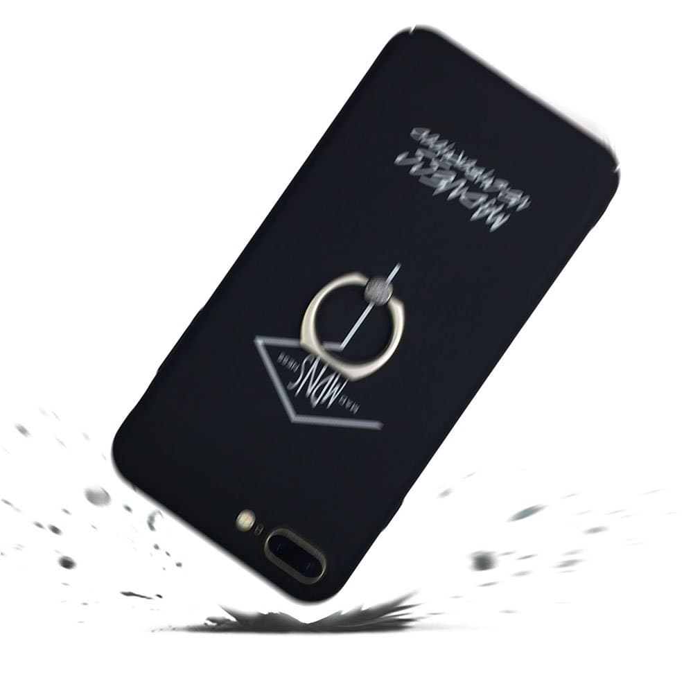Daxinxin iPhone 7 Plus Cases ，Men iPhone 8 Plus Slim Phone Case， Coolest Stylish Black Apple 7 Plus/8 Plus Thin Cases With Ring (iPhone 7 Plus/iPhone 8 Plus, Ring Holder)
