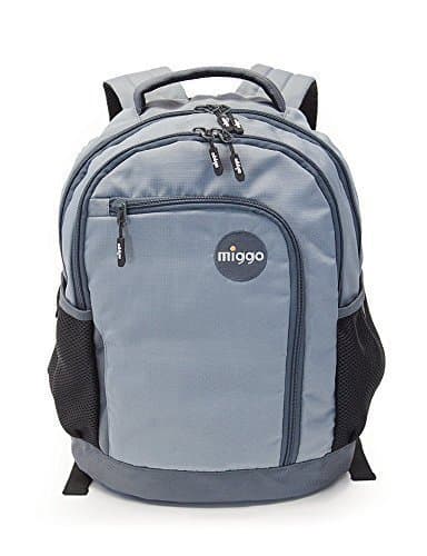 MIGGO STYLE MIDTOWN GENIUS Sport Backpack, Polyester, Grey, Fits up to 15-inch Laptop &amp; 10-inch Tablet