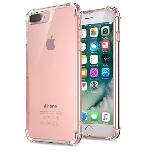 iPhone 8 Plus Case, iPhone 7 Plus Case,BAKESOG Crystal Clear Cover Case [Shock Absorption] with Transparent Hard Plastic Back Plate and Soft TPU Gel Bumper